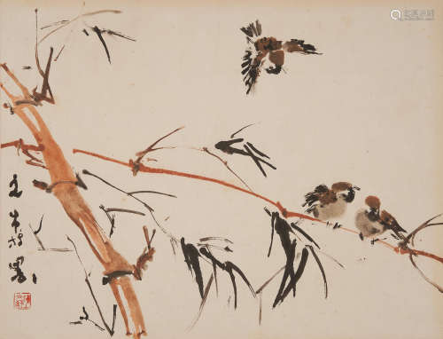 Chen Wen Hsi (1906-1991) Sparrows