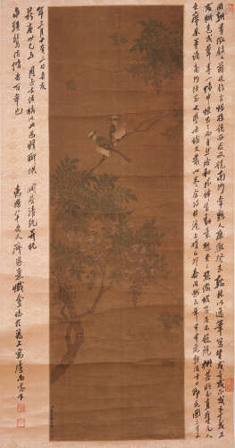 Attributed to Jiang Tingxi (1669-1732) Birds and Wisteria