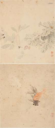 Weng Luo (1790-1849)) Goldfish and Silkworm