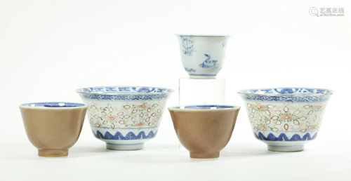 5 - Chinese Qing Dynasty Porcelain Teacups