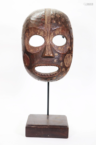 Kusu Wood Mask from Congo, Africa; 1970's