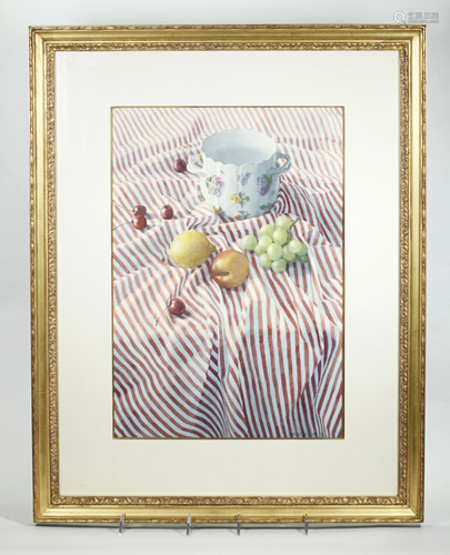 Marion Welch: Watercolor, Still Life Stripe…