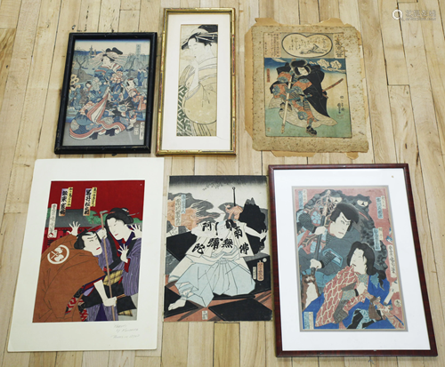 6 - Japanese Woodblocks Kunichika an…