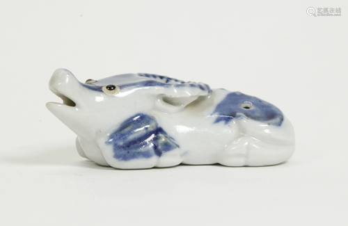 Chinese Blue White Porcelain Water Buffalo Dr…