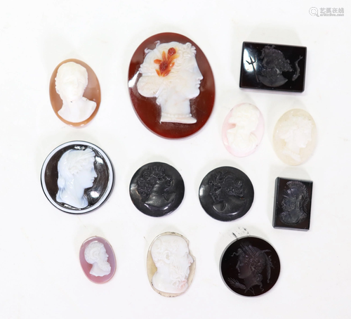 12 Neo-Classical 18 to 19 Century Cameos