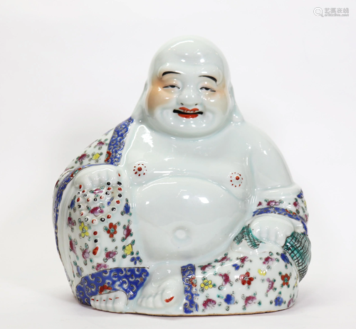 Chinese Enameled Porcelain Budai Buddha