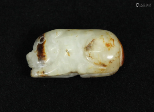 Chinese Qing or Earlier Jade Miniature Pig …