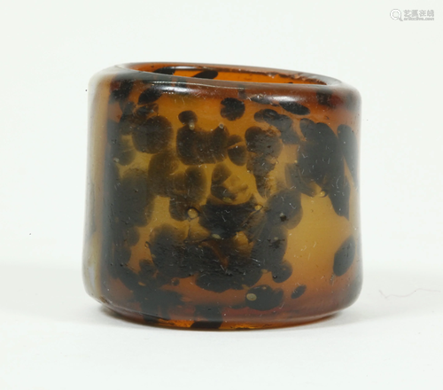 Chinese Peking Glass Archer's Ring Tortoise Shell