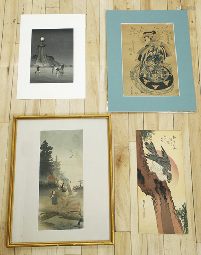 4 Japanese Woodblocks Kiyochika Ko…