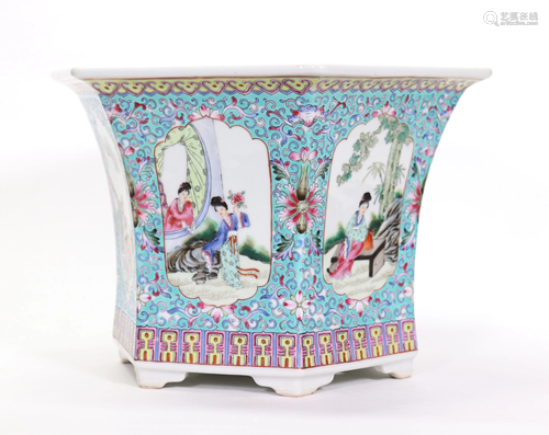 Chinese Famille Rose Hexagonal Porcelain Planter