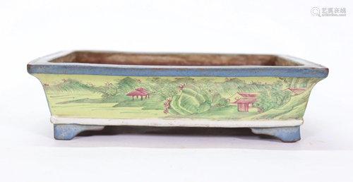 Chinese 19 C Enamel Landscape Yixing …