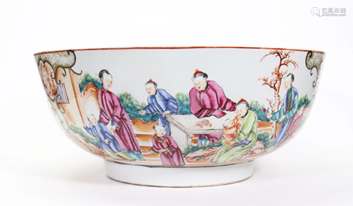 Chinese 18 C Mandarin Porcelain Bowl; …