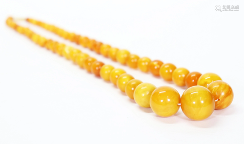 Butterscotch Amber Bead Necklace; 81G