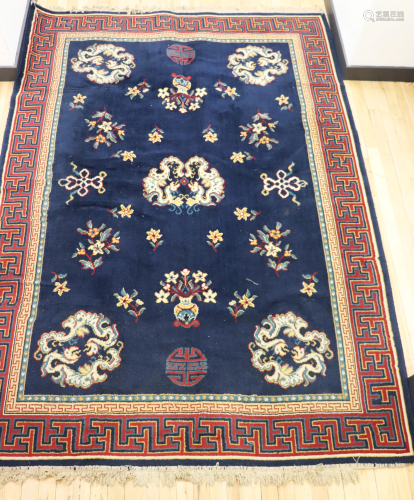 Chinese Ningxia Phoenix & Flower Carpet