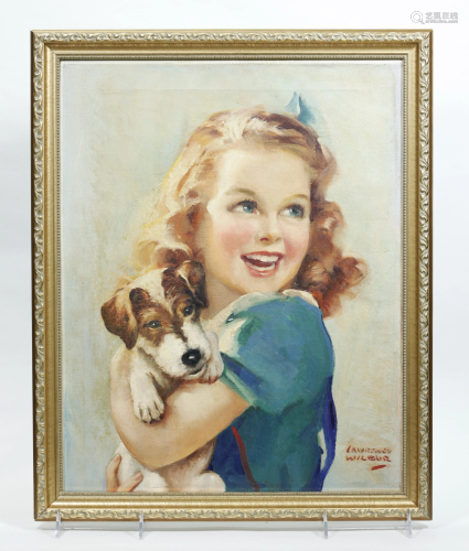 Lawrence L. Wilbur; Dog Art 30's Advertising Oil