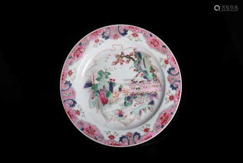 十八世纪 粉彩花卉纹盘