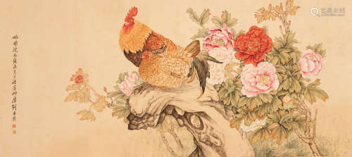 Attributed to Liu Kuiling (1885-1967) Rooster and Han