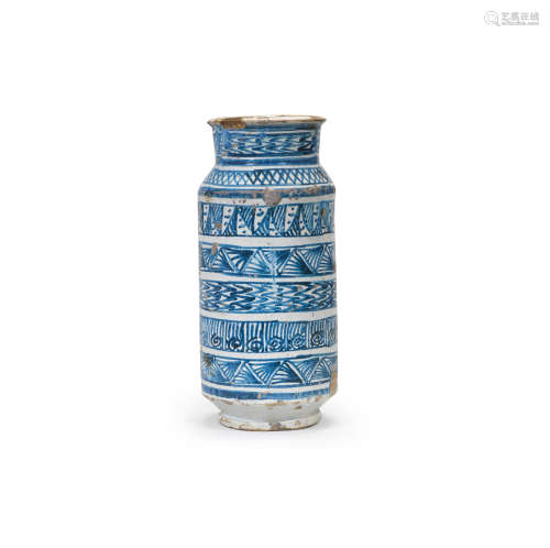 A Hispano-Moresque drug jar, Valencia (Paterna or Manises), circa 1400-1450