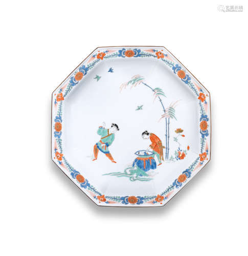 A Meissen octagonal dish, circa 1737