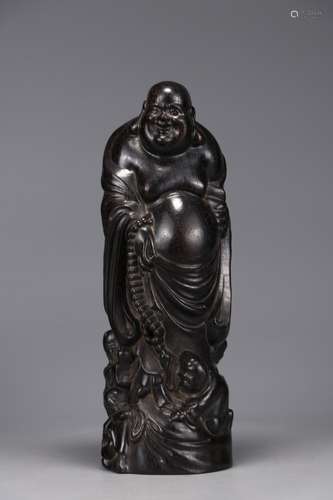 A Chinese Rosewood Maitreya Buddha