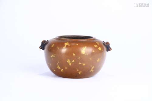 A Chinese Copper Censer With Golden Painting