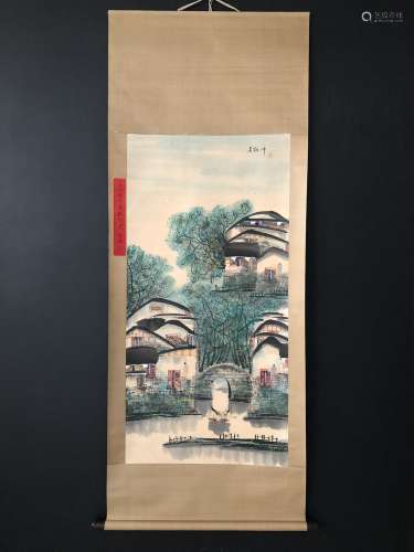 A Chinese Painting Of Village, With Wuguanzhong Mark