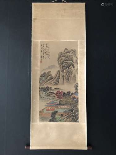 A Chinese Painting Of Scene, With Chenchun Mark