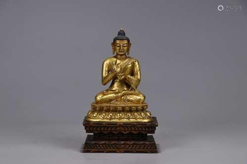 A Chinese Gilt Bronze Buddha Ornament