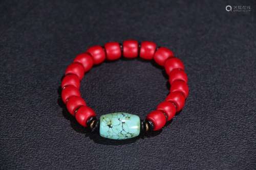 A Chinese Turquoise Stone Bracelet