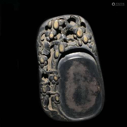 A Chinese Duan Stone With Auspicious Pattern