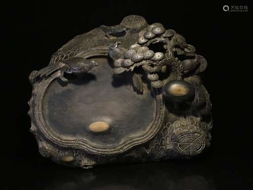 A Chinese Duan Stone With Tree Pattern