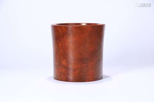 A Chinese Boxwood Brush Pot