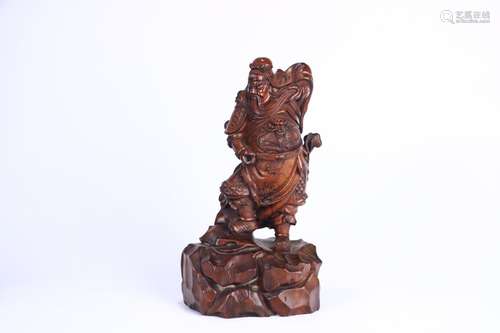 A Chinese Boxwood Guanyu Ornament