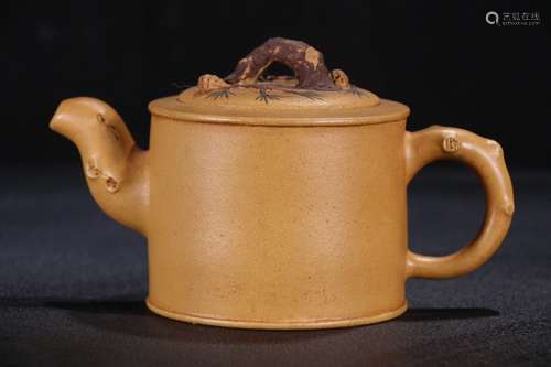 A Chinese Zisha Teapot With Blossom Pattern