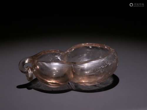 A Chinese Crystal Gourd Shaped Brush Washer