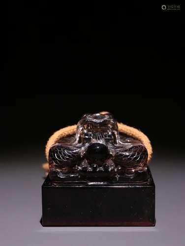 A Chinese Quartz Dragon Carved Seal