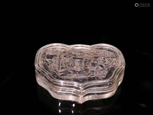 A Chinese Crystal Longevous Pattern Carved Box