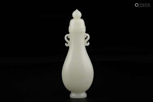 A Chinese Hetian Jade Ear Vase