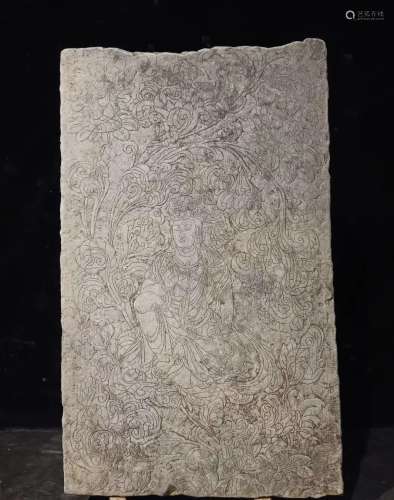 A STONE CARVED PANEL
