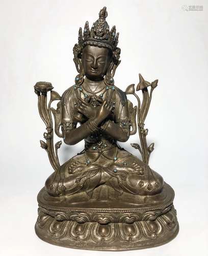 A BRONZE FIGUE OF VAJRADHARA