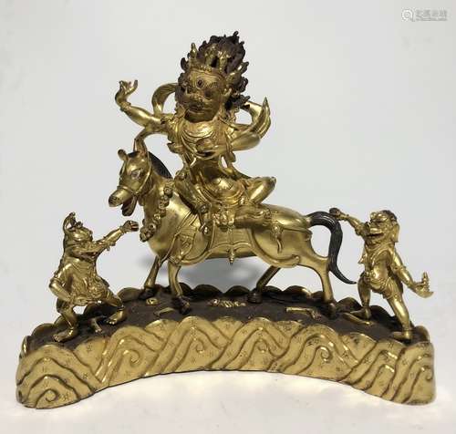 A GILT-BRONZE FIGURE OF DORJE RABTERMA