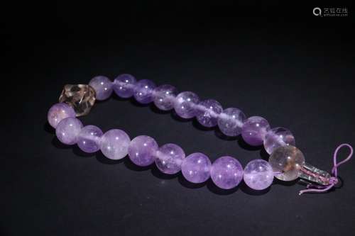 A Chinese Purple Crystal Bracelet