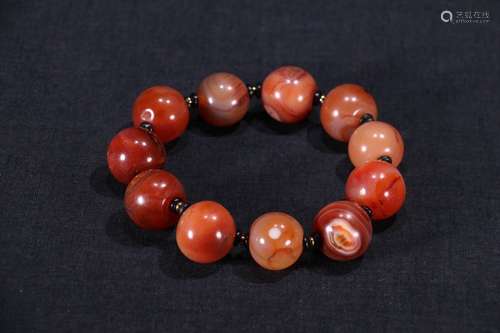 A Chinese Red Agate Bracelet