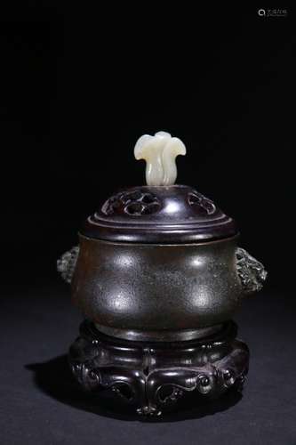 A Chinese Bronze Dragon Ear-Censer