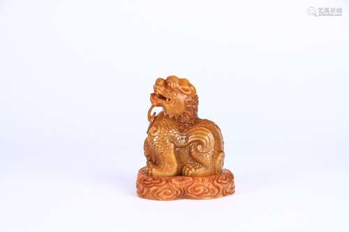 A Chinese Tianhuang Stone Beast Aromatherapy Ornament