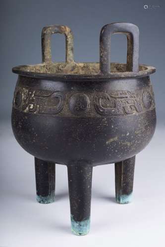 A Chinese Bronze Tripot Censer