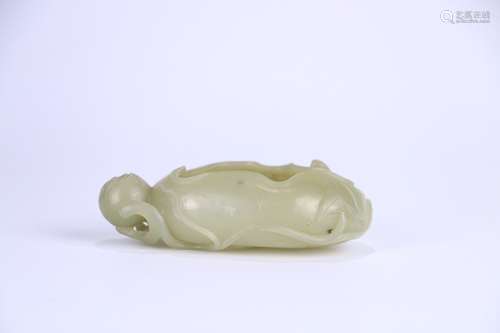 A Chinese Hetian Jade  Loutus Leaf Shaped Tea Basin