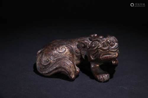 A Chinese Bronze Beast Ornament