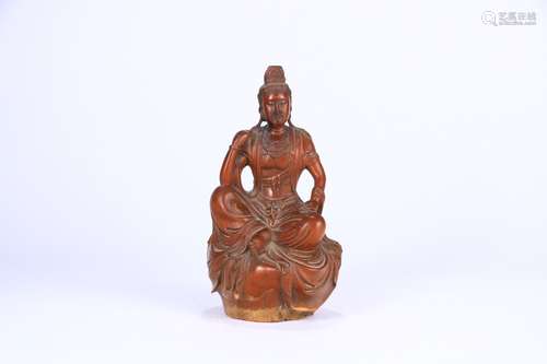 A Chinese Boxwood Guanyin Carving Ornament