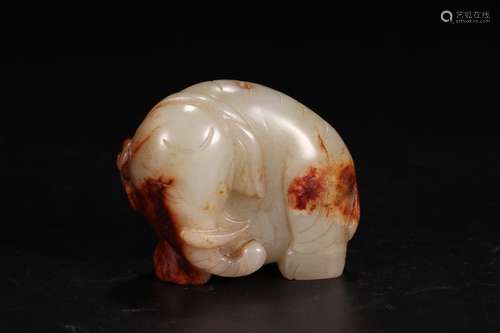 A Chinese Hetian Jade Elephant Shape Hand Piece